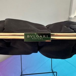 Bvlgari Parfums Clutch NWOT Black with Gold Tone Chrome Hardware